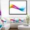 Designart - Rainbow Shade Waves - Abstract Canvas art print in Black Frame